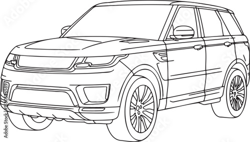 Classic Modern Car Outline set vector illustration isolated On Transparent Background