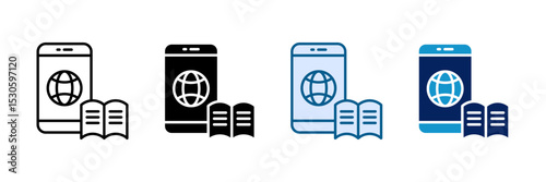 Blended Learning Icon Set Multiple Style Collection
