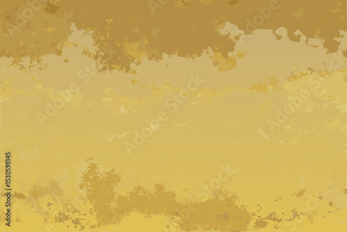 Vintage Gold Texture Background with Cat Illustration in Yellow and Brown Paper Style Design Element