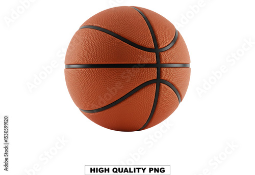 Basketball Icon: A dynamic studio shot of a textured, orange basketball, showcasing the game's essence with striking realism. 