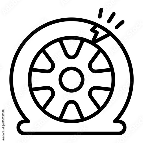 Flat Tire Outline Icon