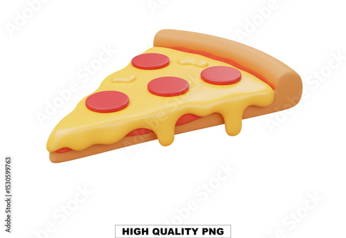 Delicious Pizza Slice: A mouthwatering single slice of pizza features melted cheese, pepperoni, and a golden crust, offering a tempting visual treat.