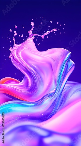 Pink purple liquid splash, vibrant background, phone wallpaper
