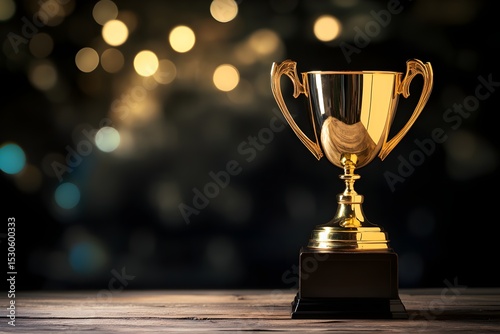 Golden trophy award winner achievement success