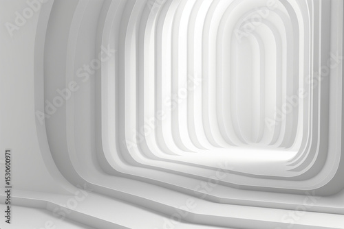 White Abstract 3D Geometry with Shadows