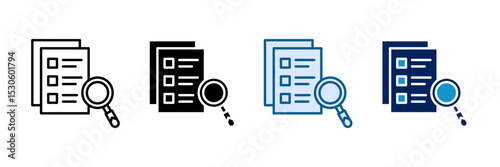 Micro Assessment Icon Set Multiple Style Collection