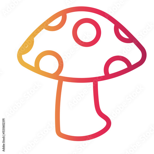 mushroom Line Gradient Icon