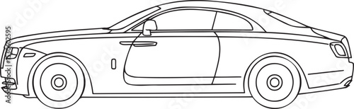 Classic Modern Car Outline set vector illustration isolated On Transparent Background