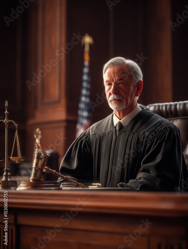 Judge Presiding in Courtroom Setting
