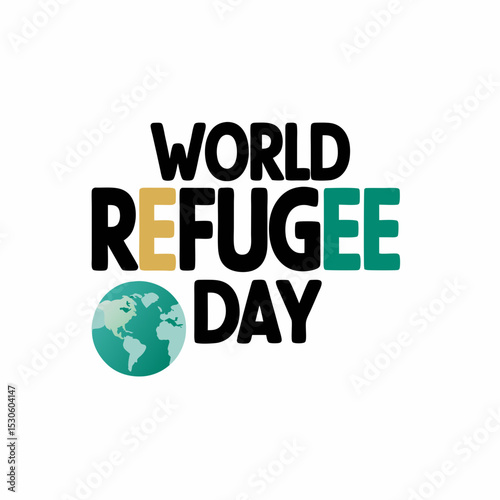 World refugee day awareness graphic design