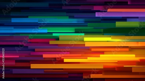 ynamic Rainbow Color Stripes Background with Horizontal Gradient Blocks in Modern Design