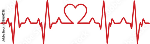 Heart beat monitor pulse line icon, vector illustration