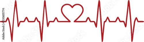Heart beat monitor pulse line icon, vector illustration