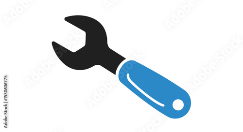 Wrench tool icon in simple flat style