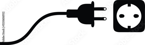 Vector Electric Plug and Socket unplugged, Concept connection, disconnection, electricity background .
