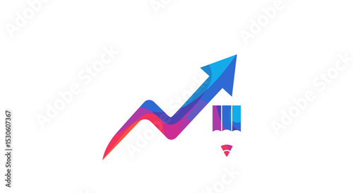 Free Download Growth chart with upward arrow and colorful design - GFXLoad