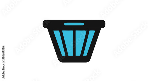 Shopping basket icon in flat design