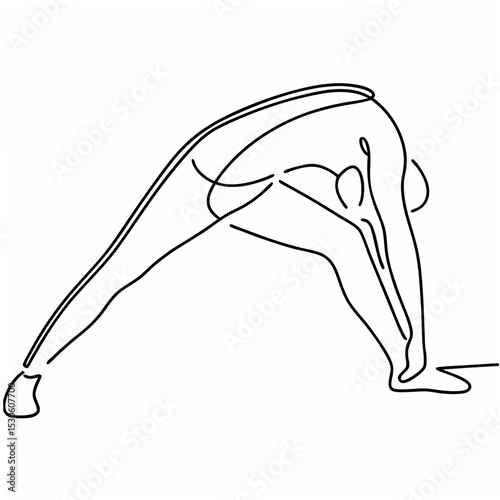 Person Stretching Before a Run Single Line Drawing on White Background exercise workout