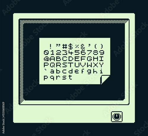 Game boy interface, pixel art design, message, retro 80s console gaming app, video game, flat style, old school computer graphic design, 8-bit sprite, game assets, vector illustration.
