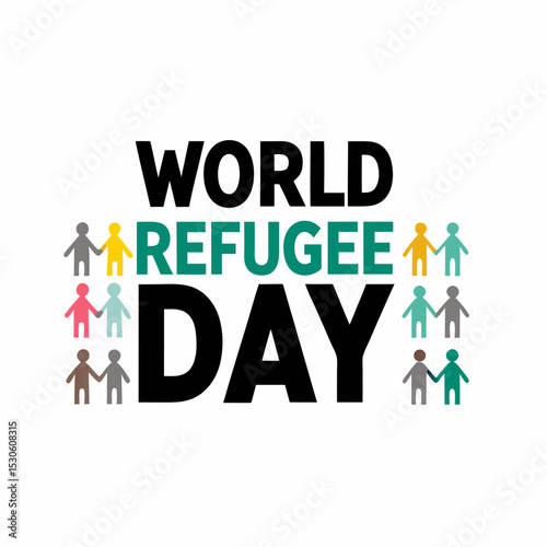 World refugee day colorful people illustration