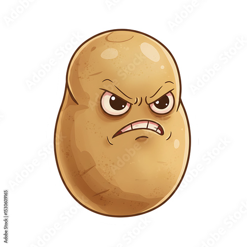 Angry Potato Pixel Art: Illustration of a Grumpy Spud