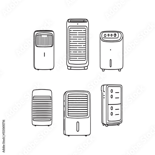 Minimalist Vector Illustration Of Dehumidifier Machine
