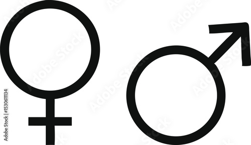 Gender Icon, Male and female symbol for your web site design, logo, app, UI. Vector illustration, isolated on white background