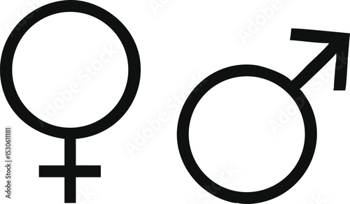 Gender Icon, Male and female symbol for your web site design, logo, app, UI. Vector illustration, isolated on white background