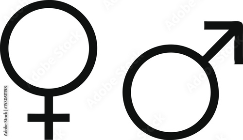 Gender Icon, Male and female symbol for your web site design, logo, app, UI. Vector illustration, isolated on white background