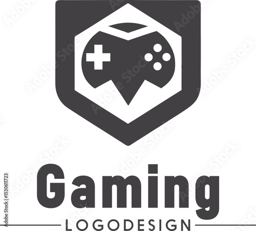 Gaming logo design for streaming branding, game controller and joystick icon, modern gamer emblem, professional game team logo