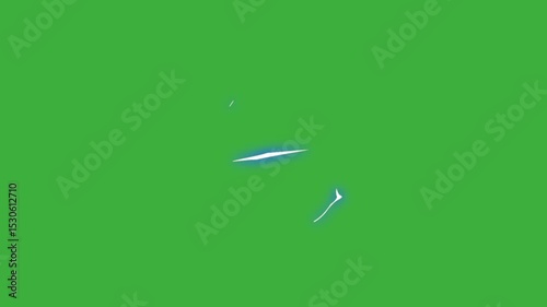 Animation video cartoon energy element efffect moving on green screen background 