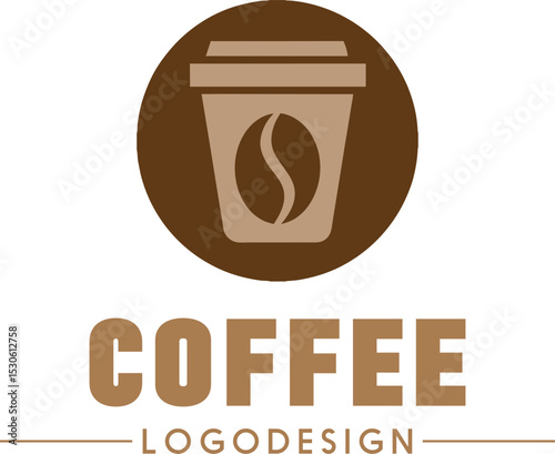 Coffee logotype icon design for café branding, coffee shop symbol, hot drink cup logo, minimal espresso emblem illustration