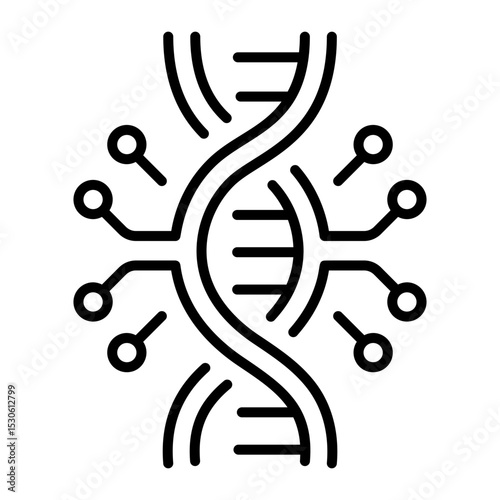 A line style icon of a dna spiral structure