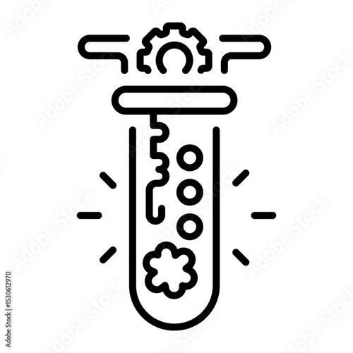 A linear style icon showing ai testing technology 