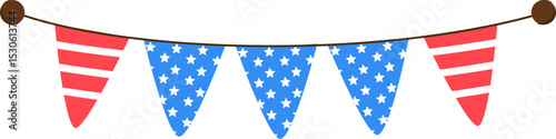 American Flag Bunting Banner Decoration Vector
