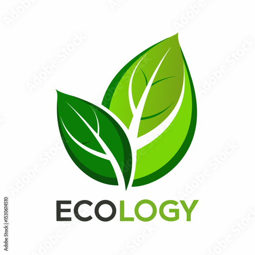 Abstract leaf logo design template featuring a stylized leaf element suitable for ecology nature or environmentally focused branding and graphic