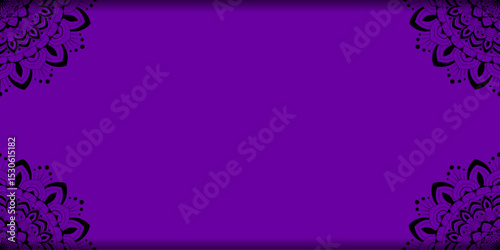 beautiful mandala style background with text space-Abstract violet background with mandala shape for greeting, banner, card, texture, flyer, decoration, poster, futuristic, eid, seminar