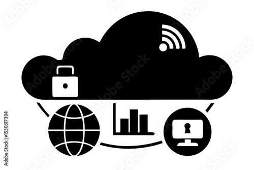 cloud computing concept with cloud computing