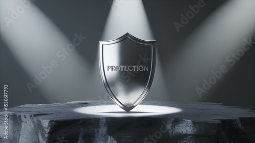 Symbol of protection and justice a polished shield representing safety and fairness photo