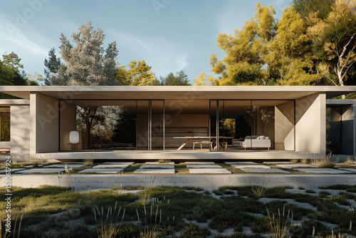Minimalist Concrete House in Nature