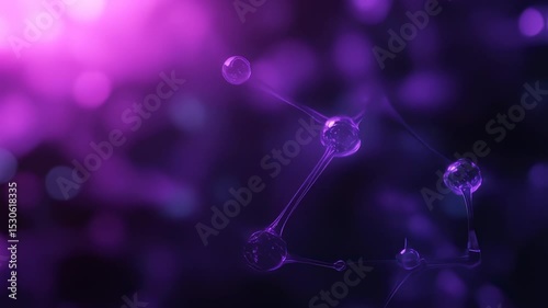 Captivating purple abstract background featuring a futuristic molecular structure