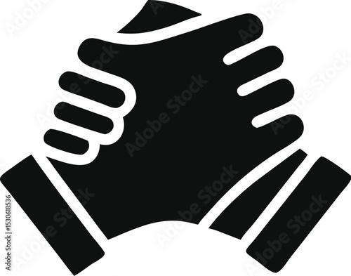 Soul brother handshake icon, thumb clasp handshake or homie handshake isolated on white background, friendship or deal business concept, vector icon for apps and websites