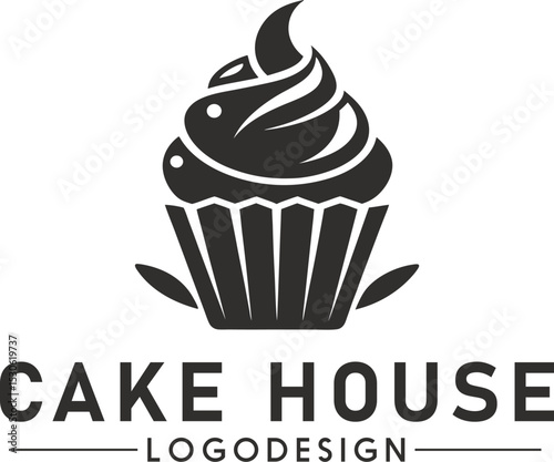 Cake House Logo Design Cupcake Icon
