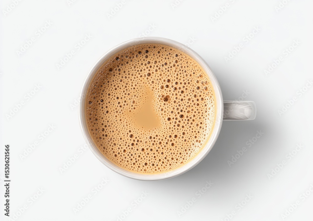 Fototapeta premium Creamy coffee in white mug