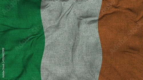 Ireland flag animation seamless loop. 4k