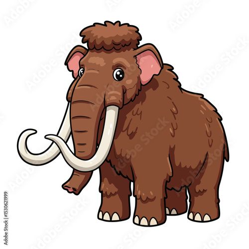 Black silhouettes of mammoths on a white background. Prehistoric animals of the ice age in various poses. Elements of nature and evolutionary development. Vector illustration
