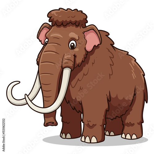 Black silhouettes of mammoths on a white background. Prehistoric animals of the ice age in various poses. Elements of nature and evolutionary development. Vector illustration
