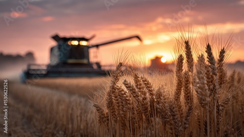 Golden Wheat Harvest at Sunrise