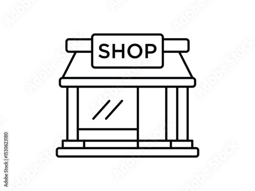 Retail Store Icons Minimal Line Style Graphics