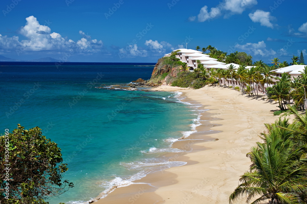 Fototapeta premium Beautiful sand beach in the Caribbean